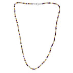 Multi Gemstones Necklace (Size - 20) in Rhodium Sterling Silver 35.0 Ct.