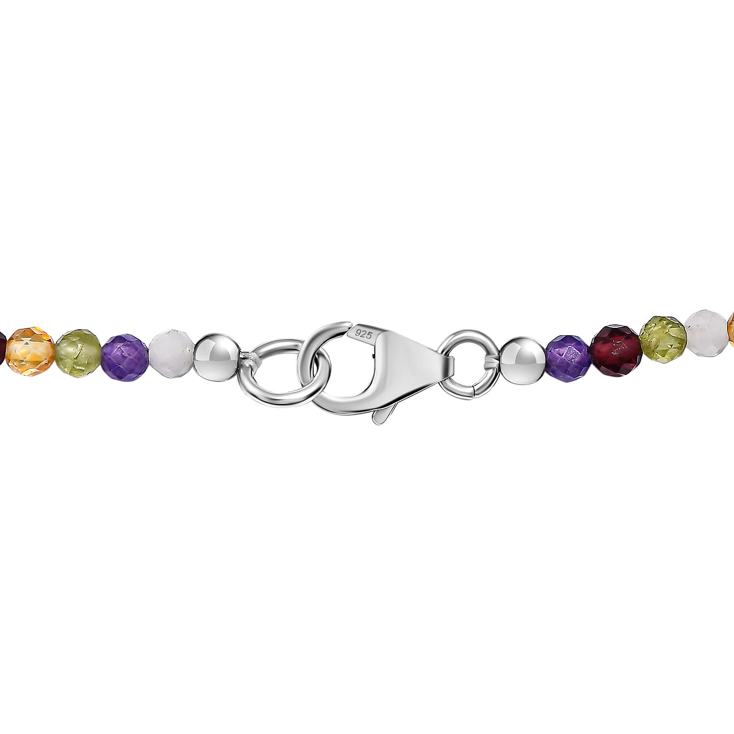 Multi Gemstones Necklace (Size - 20) in Rhodium Sterling Silver 35.0 Ct. 7955941 3