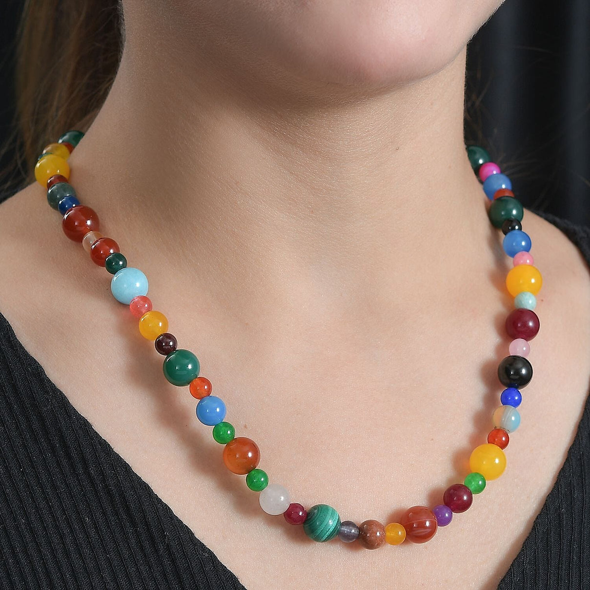 Designer Closeout - Multi Gemstones Necklace (Size - 36) 467.00 Ct. 8084997 2