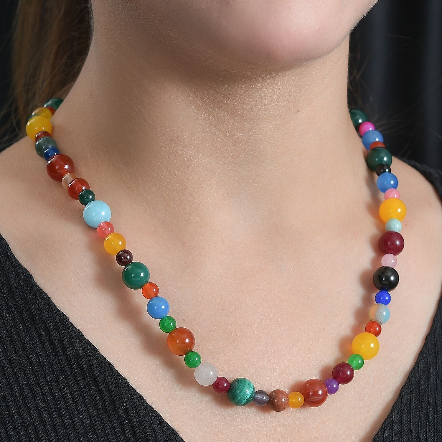 Designer Closeout - Multi Gemstones Necklace (Size - 36) 467.00 Ct. 8084997 2