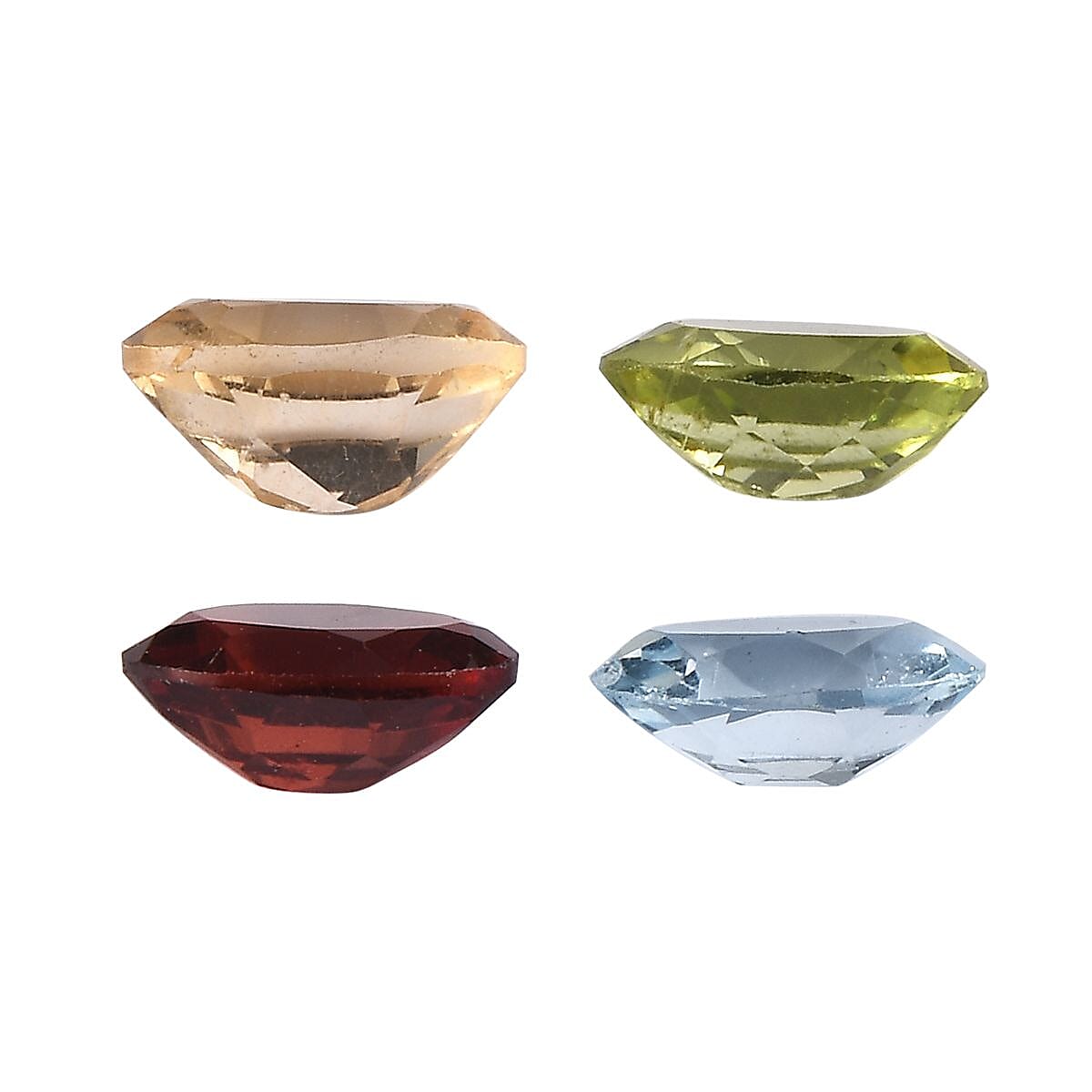 Set of 2 Red Garnet (6X4mm), 2 Peridot (6X4mm), 2 Skyblue Topaz (6x4mm), 2 Citrine (6x4mm) and 2 Afr 7934283 3