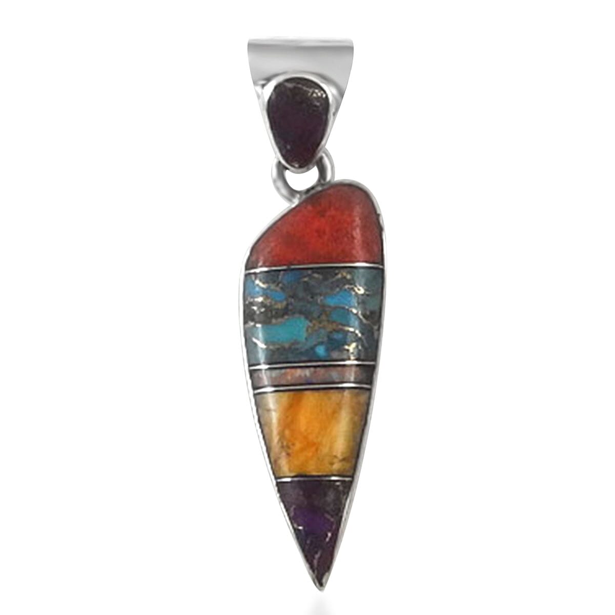 Santa Fe Collection 2 Ct. Multi Gemstones Pendant in Sterling Silver 8214652 0