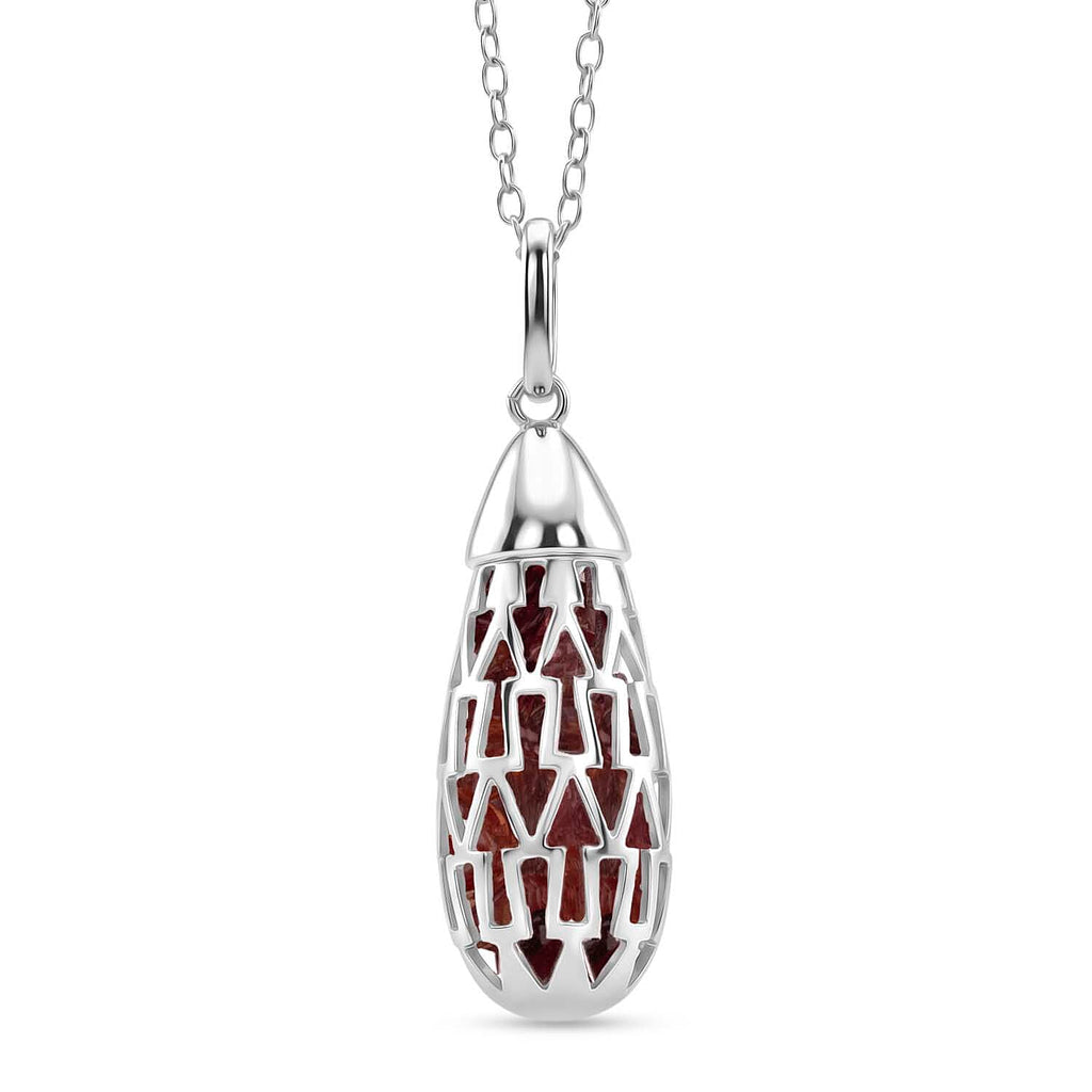 Multi Gemstones Pendant with Chain (Size 16-2 Ext) with Spring Ring Clasp in Rhodium Overlay Sterling Silver 5.00 Ct.
