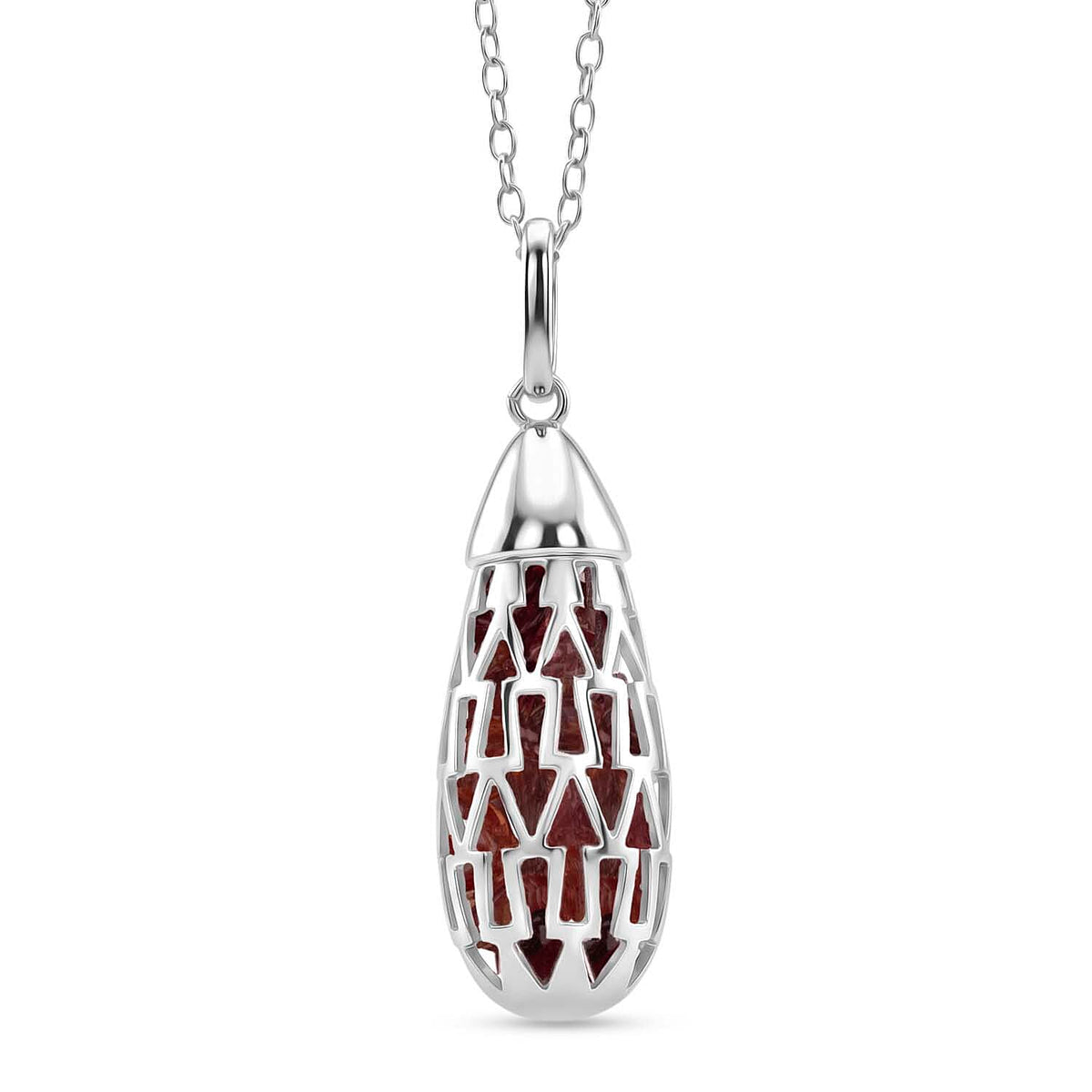 Multi Gemstones Pendant with Chain (Size 16-2 Ext) with Spring Ring Clasp in Rhodium Overlay Sterling Silver 5.00 Ct. 8179709 0