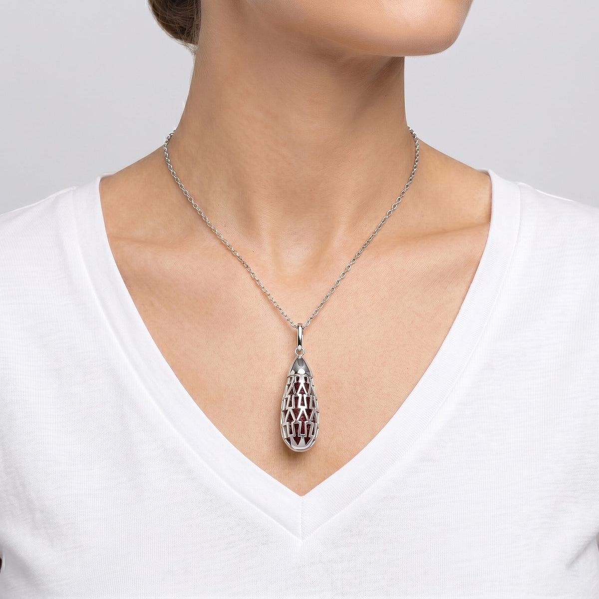 Multi Gemstones Pendant with Chain (Size 16-2 Ext) with Spring Ring Clasp in Rhodium Overlay Sterling Silver 5.00 Ct. 8179709 1
