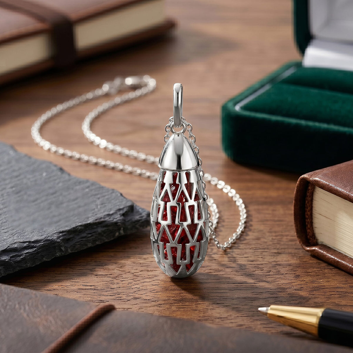 Multi Gemstones Pendant with Chain (Size 16-2 Ext) with Spring Ring Clasp in Rhodium Overlay Sterling Silver 5.00 Ct. 8179709 2