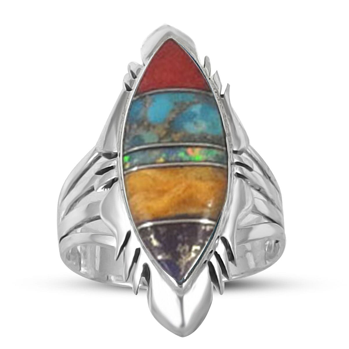 Santa Fe Collection 1.5 Ct. Multi Gemstones Ring in Sterling Silver 8214882 0