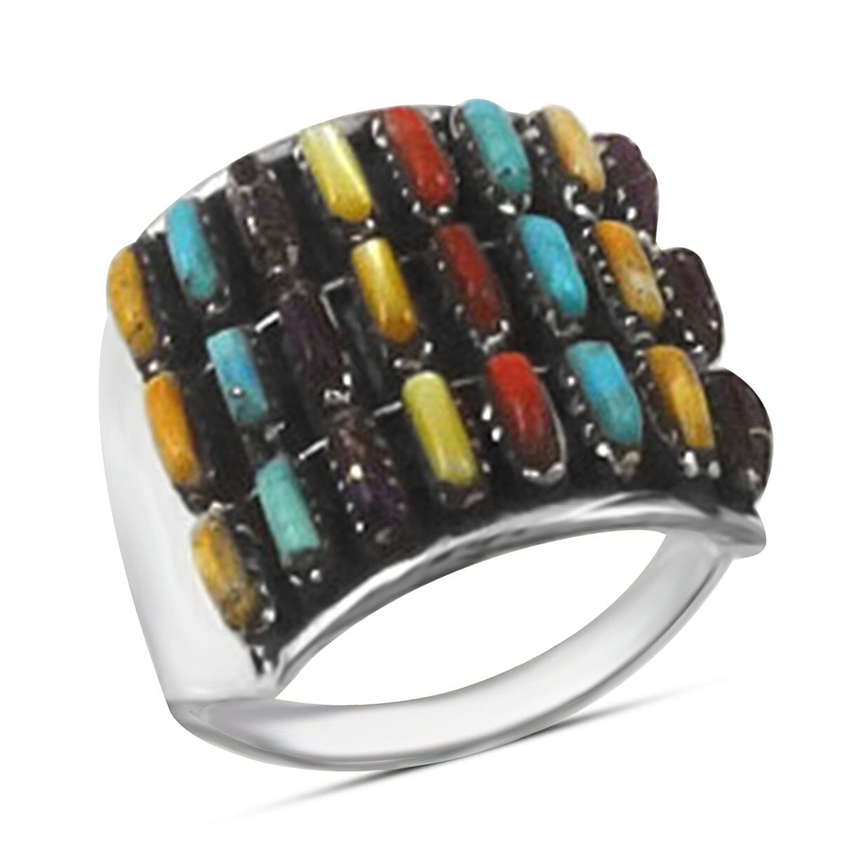 Santa Fe Collection  2 Ct. Multi Gemstones Ring in Sterling Silver 8214957 0