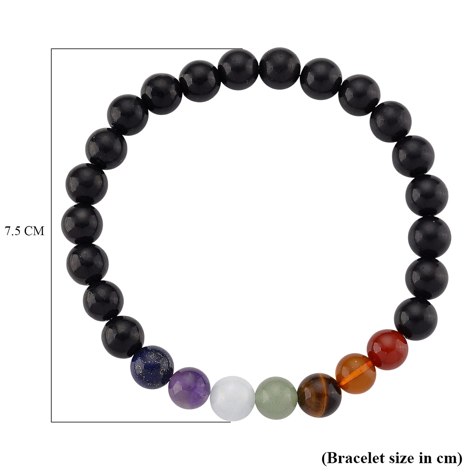 Shungite Seven Chakras Stretchable Bracelet 8198702 4