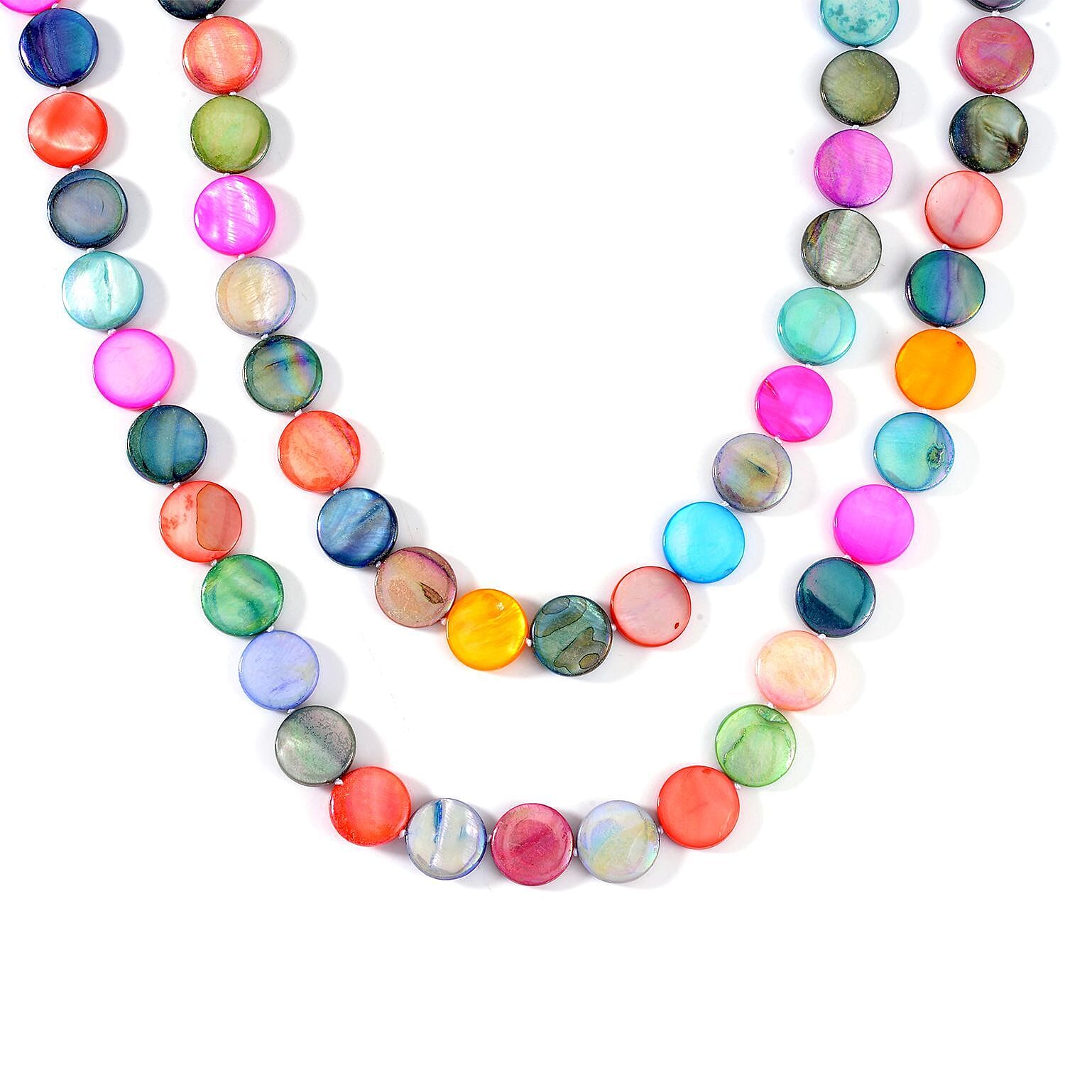Multi Shell Pearl Coin Necklace (Size - 46) 400.00 Ct. 7785392 3