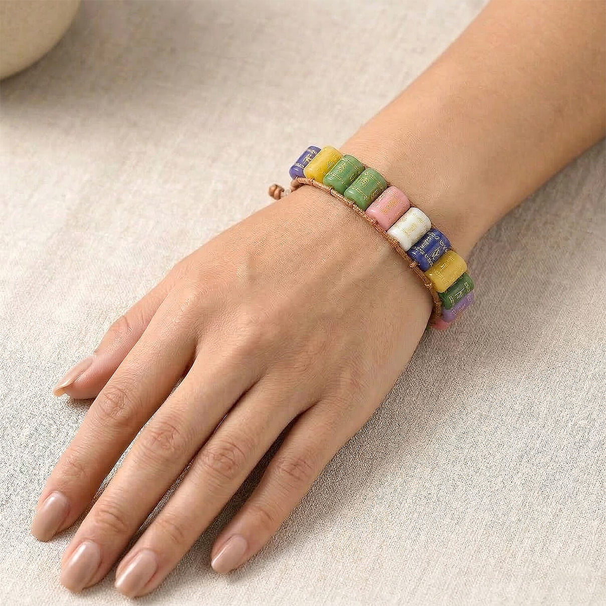 FIRST TIME EVER - Multi Jadeite Barrel Adjustable Feng Shui Bracelet (Size 6-9) 215.00 Ct. V32528261 2
