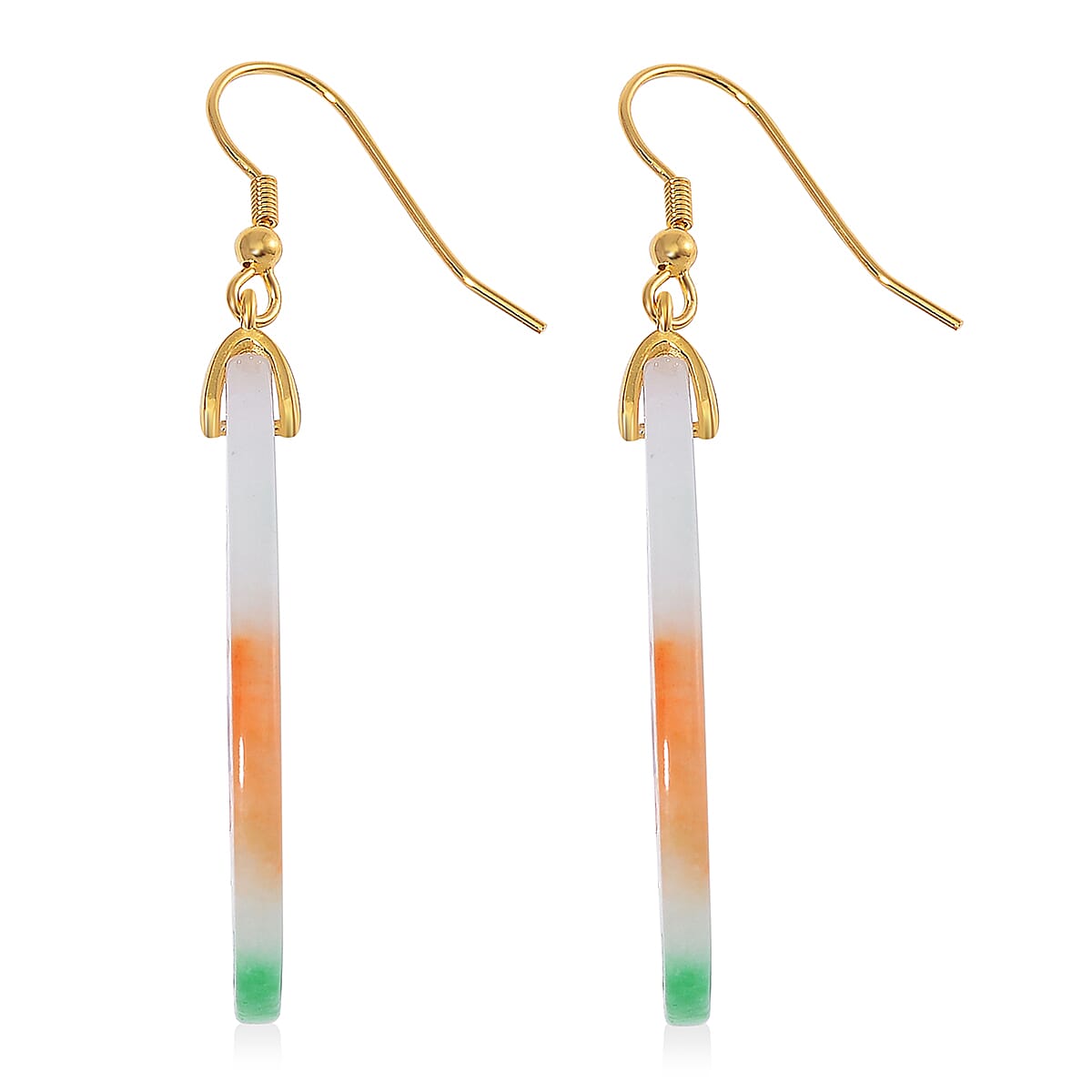 Enhanced Multi Jade Earring with Hook in Yellow Gold Plated Sterling Silver 40.00 Ct. 7972643 4