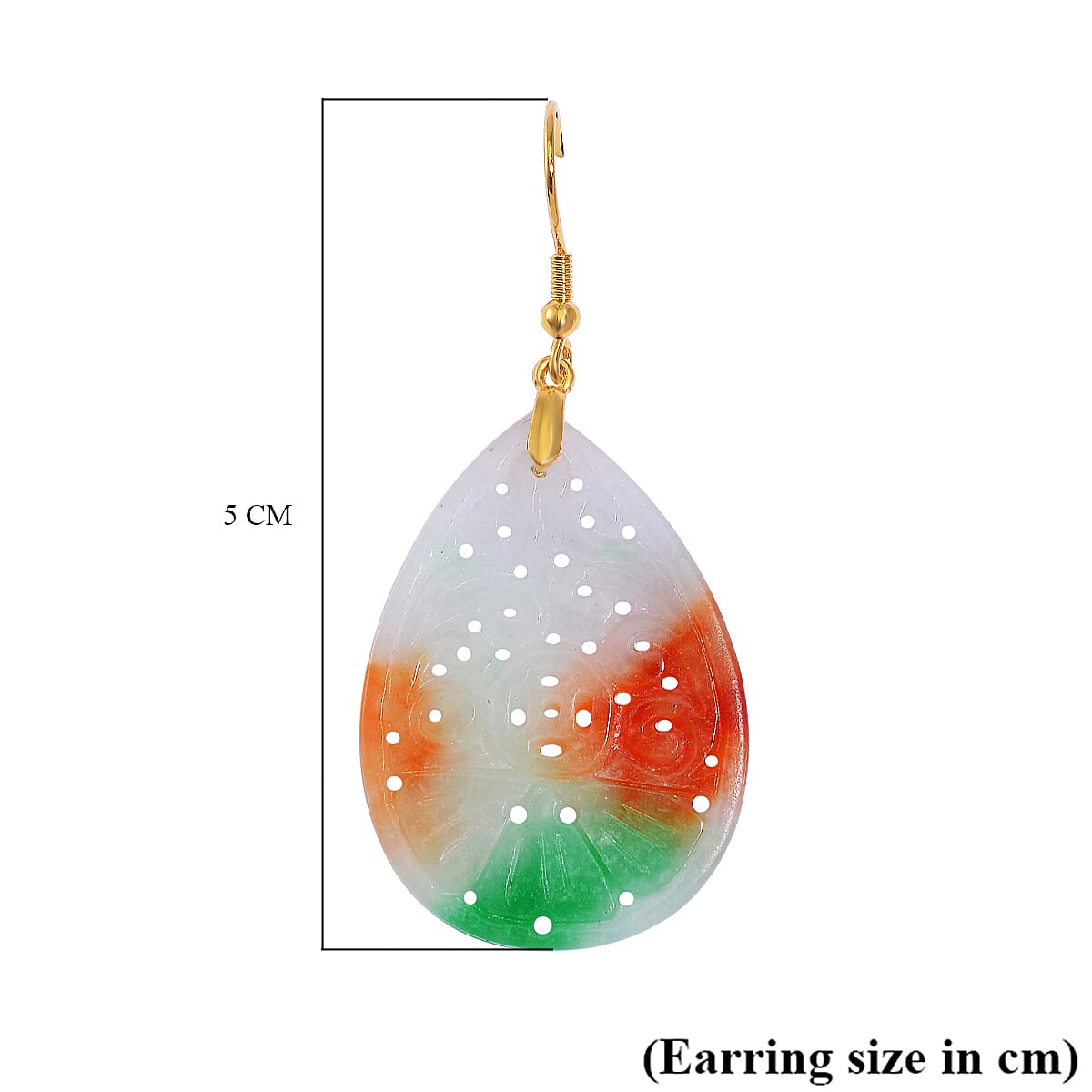 Enhanced Multi Jade Earring with Hook in Yellow Gold Plated Sterling Silver 40.00 Ct. 7972643 6