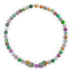 Multi Jade Pixiu Necklace (Size - 20) in Yellow Gold Plated Sterling Silver 400.00 Ct.