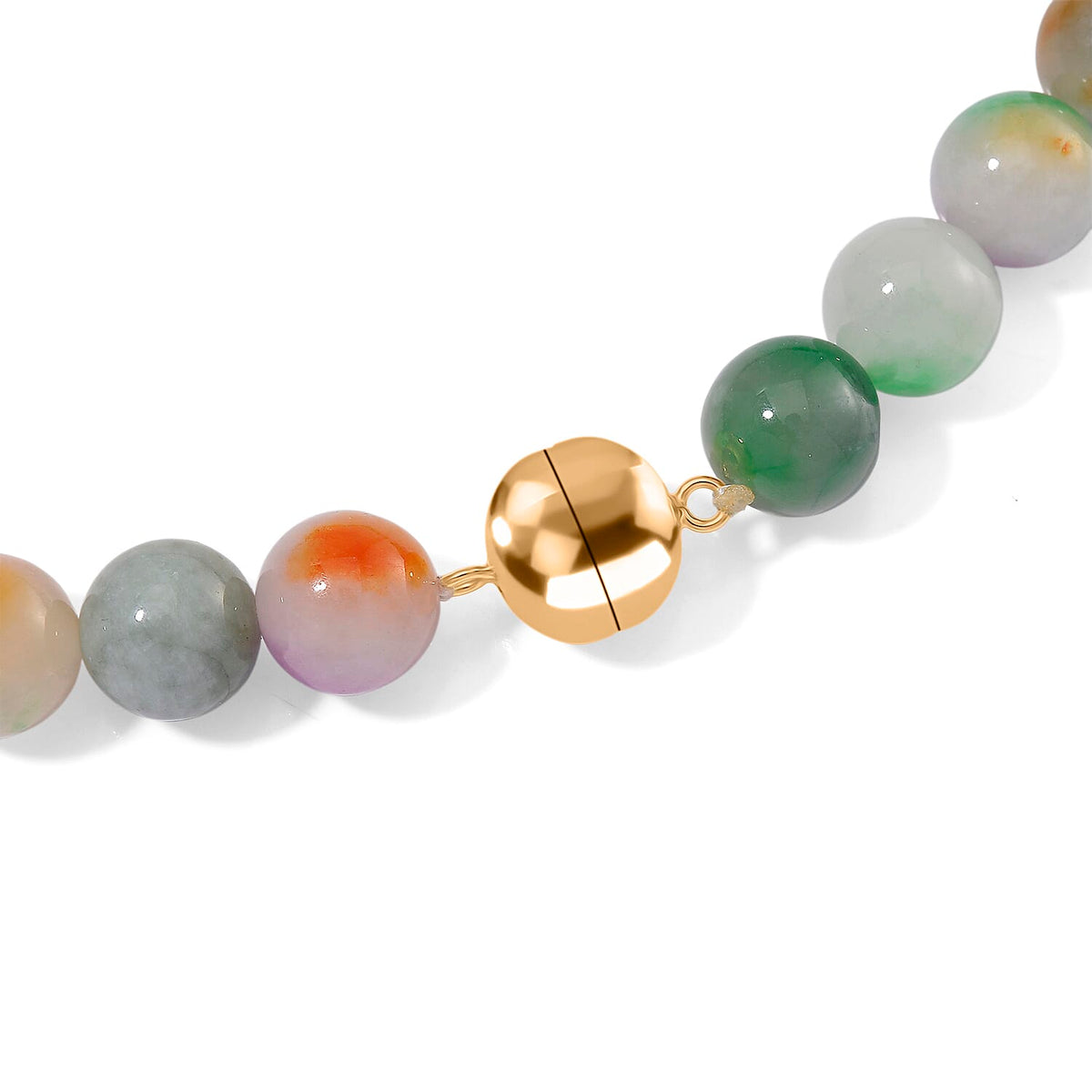 Enhanced Multi Jade Pixiu Necklace with Magnetic Lock (Size - 20) in Yellow Gold Plated Sterling Silver 400.00 Ct. V32520435 5