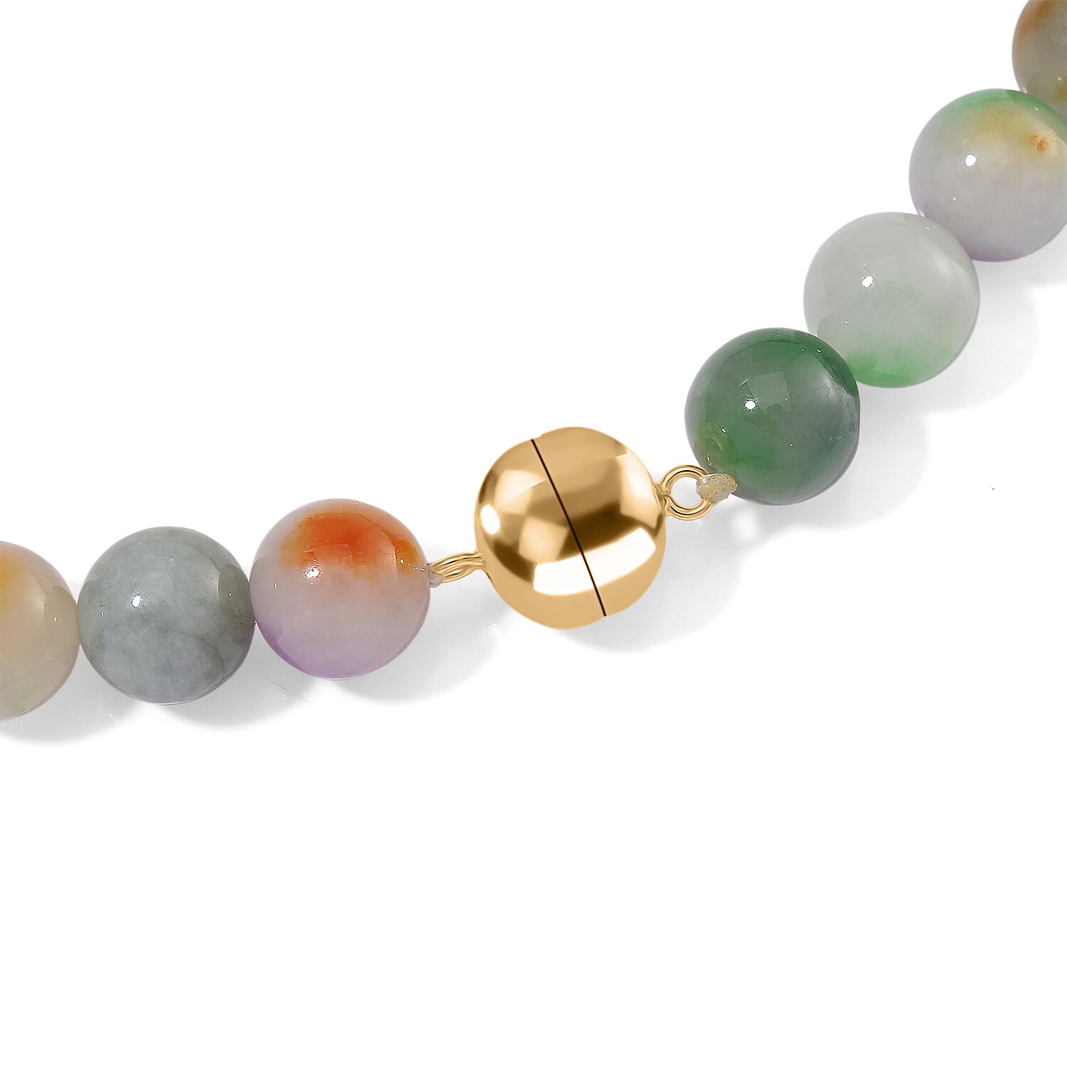 Enhanced Multi Jade Pixiu Necklace with Magnetic Lock (Size - 20) in Yellow Gold Plated Sterling Silver 400.00 Ct. V32520435 5