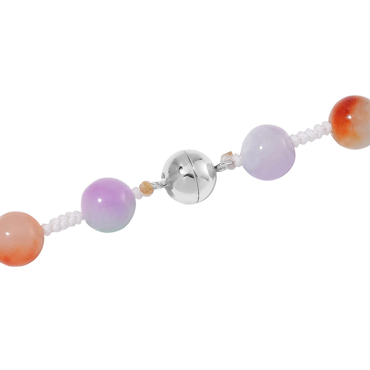 Rainbow Colour Dragon Carved Jade Necklace (Size 20) in Rhodium Overlay Sterling Silver 300.00 Ct. 7976900 17