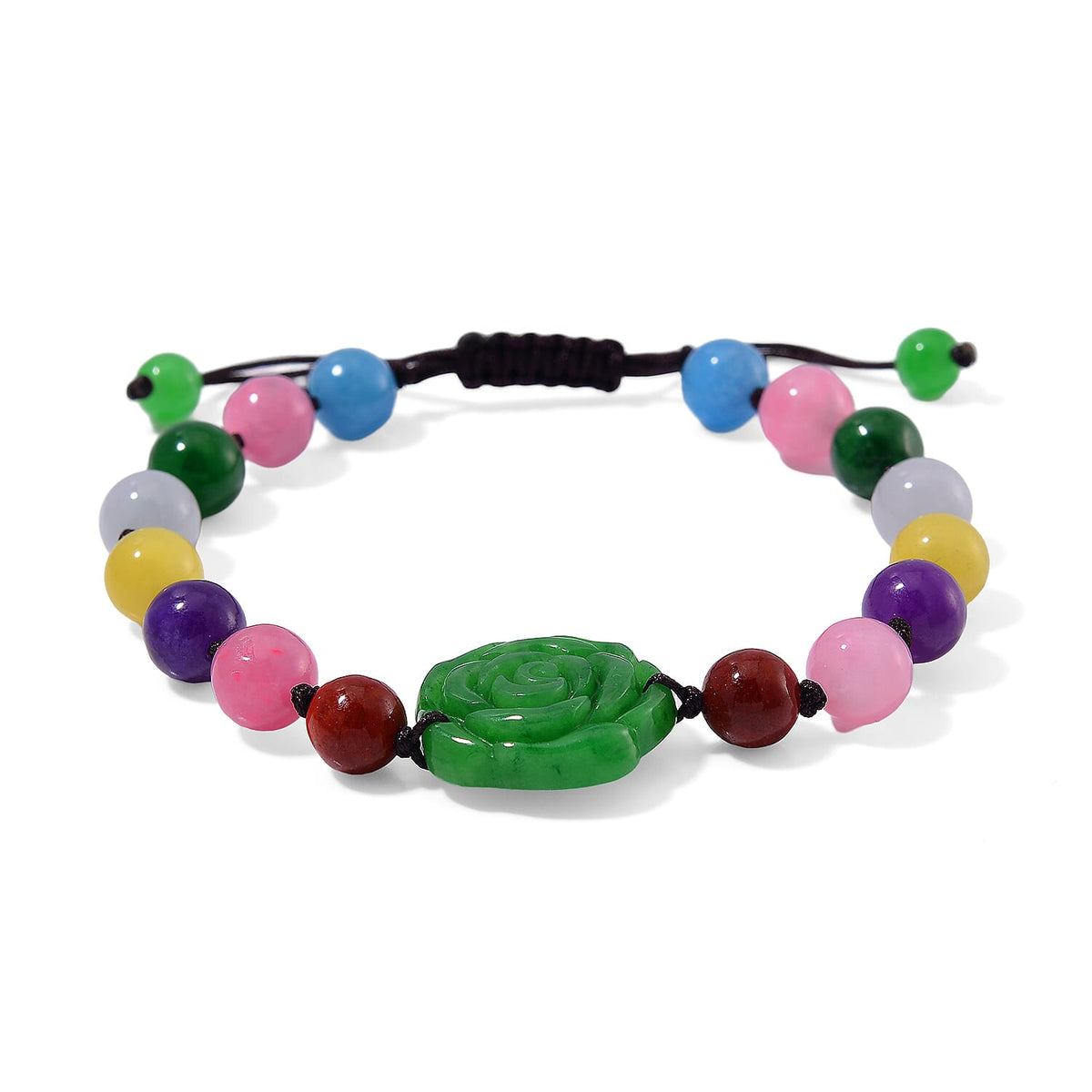 Green and Multi Colour Jade Stone Bracelet (Size 6.5 - 9 Adjustable) 105.00 Ct. 8193574 3