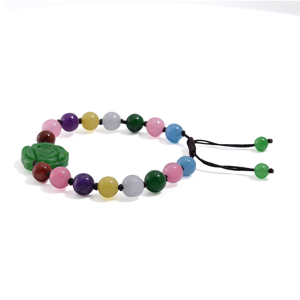 Green and Multi Colour Jade Stone Bracelet (Size 6.5 - 9 Adjustable) 105.00 Ct. 8193574 4
