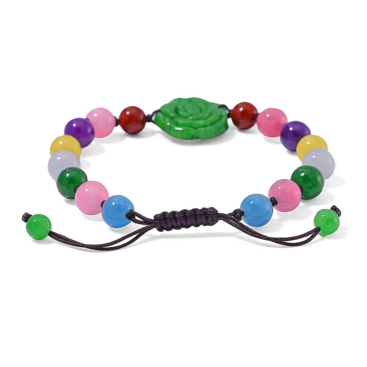 Green and Multi Colour Jade Stone Bracelet (Size 6.5 - 9 Adjustable) 105.00 Ct. 8193574 5