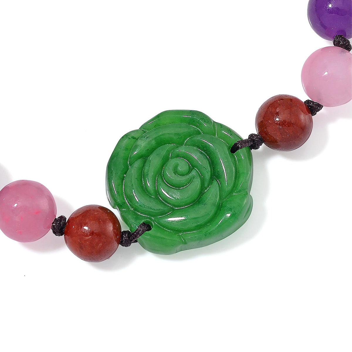 Green and Multi Colour Jade Stone Bracelet (Size 6.5 - 9 Adjustable) 105.00 Ct. 8193574 6