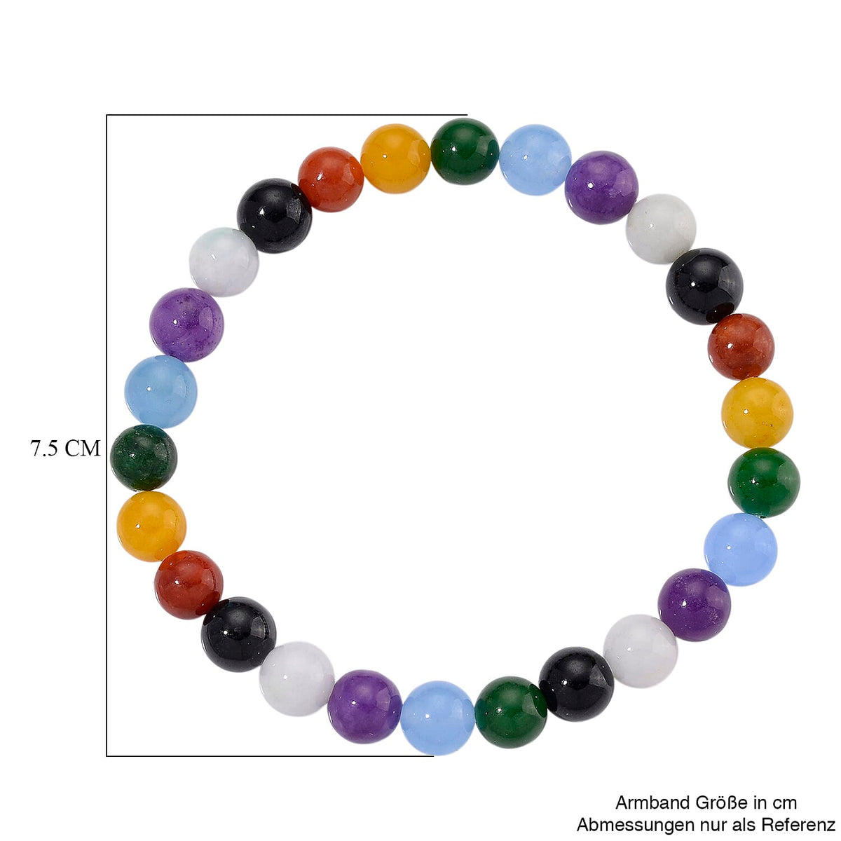 Multi Jade Stone Bracelet (Size - 7 Stretchable) 112.00 Ct. 8191162 4