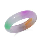 One Time Deal Rare Tucson Find- Multi Color Jadeite Jade (6mm) Band Ring 16.00 Ct.