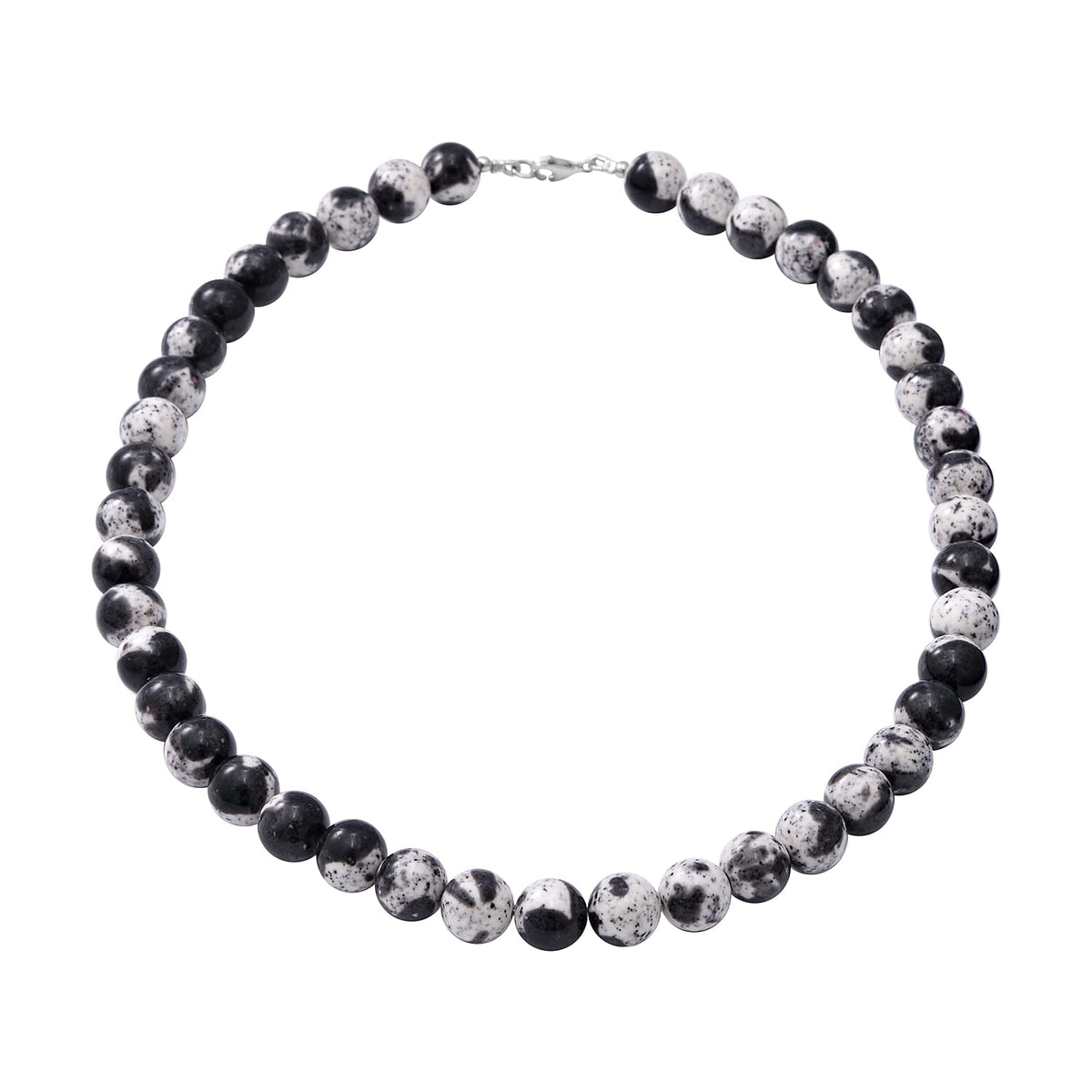 Multi Jasper Beads Necklace (Size - 20) in Rhodium Overlay Sterling Silver 300.00 Ct. 8962217 0