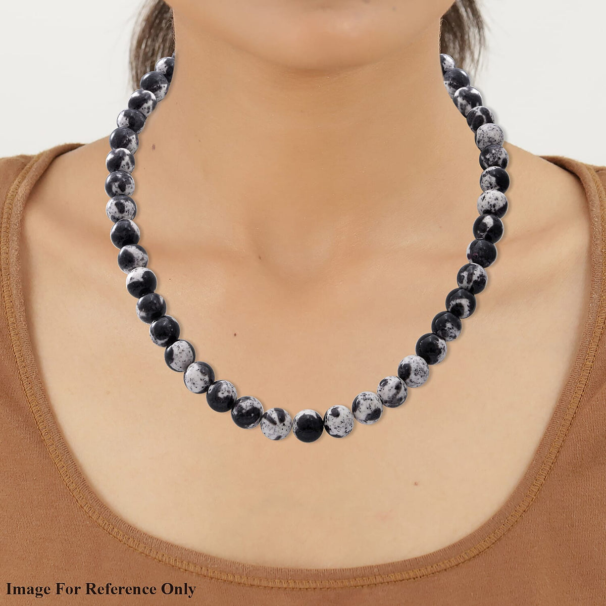 Multi Jasper Beads Necklace (Size - 20) in Rhodium Overlay Sterling Silver 300.00 Ct. 8962217 1