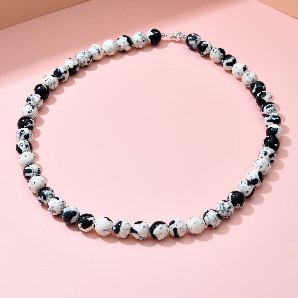 Multi Jasper Beads Necklace (Size - 20) in Rhodium Overlay Sterling Silver 300.00 Ct. 8962217 2