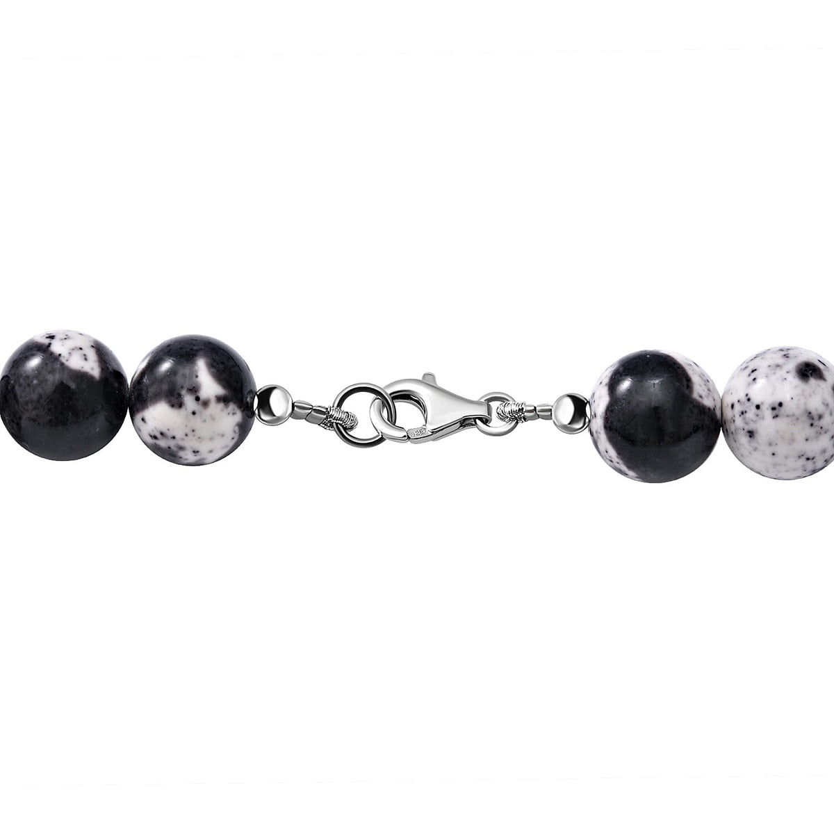 Multi Jasper Beads Necklace (Size - 20) in Rhodium Overlay Sterling Silver 300.00 Ct. 8962217 4
