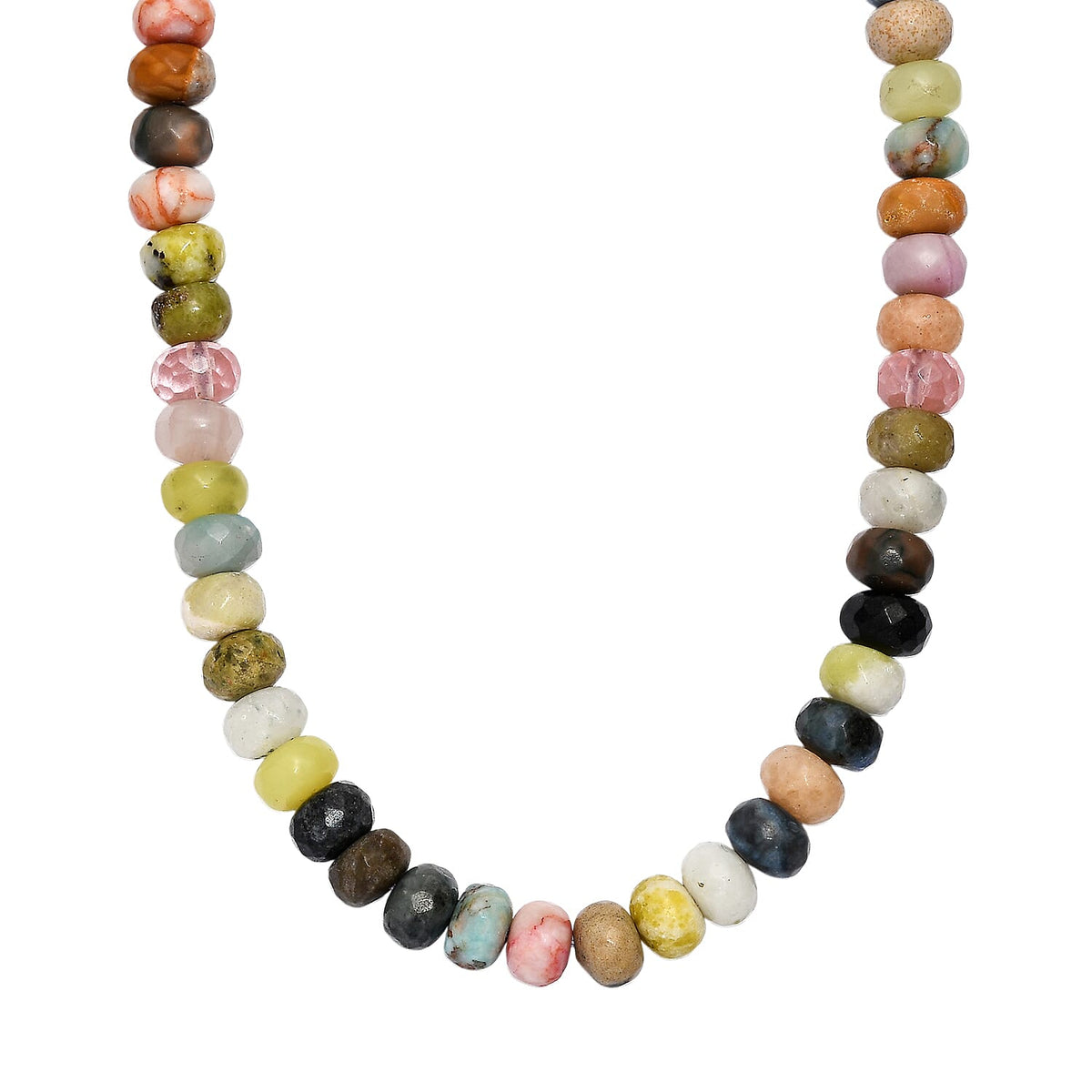 Aurora Collection - Multi Jasper Necklace (Size 20 - 1 Ext) with Senorita Clasp in Platinum Overlay 210.00 Ct. 8255906 0