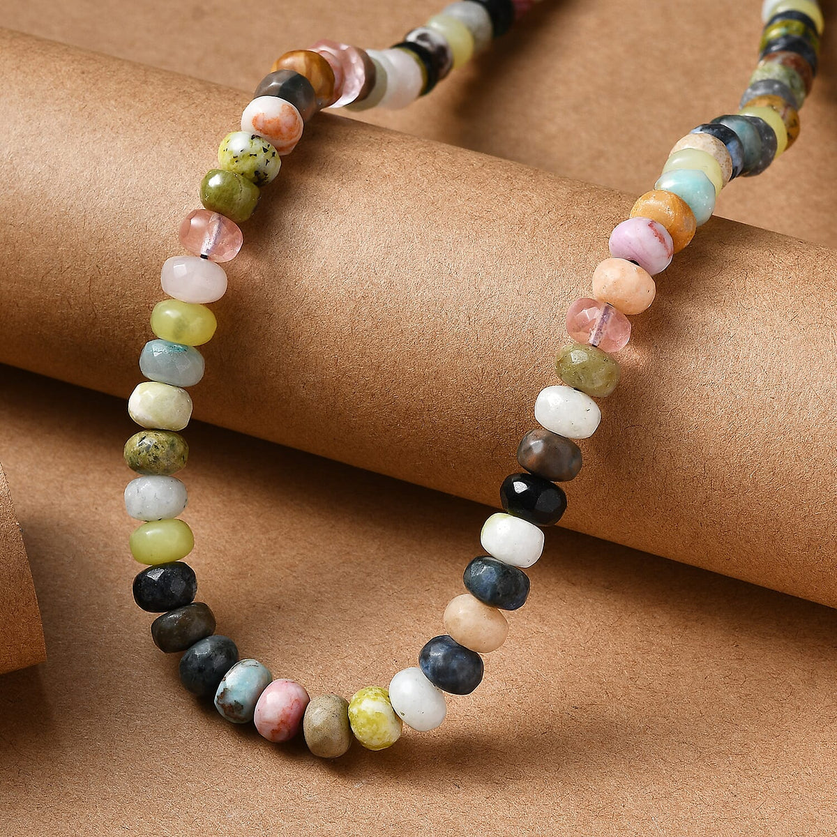 Aurora Collection - Multi Jasper Necklace (Size 20 - 1 Ext) with Senorita Clasp in Platinum Overlay 210.00 Ct. 8255906 3