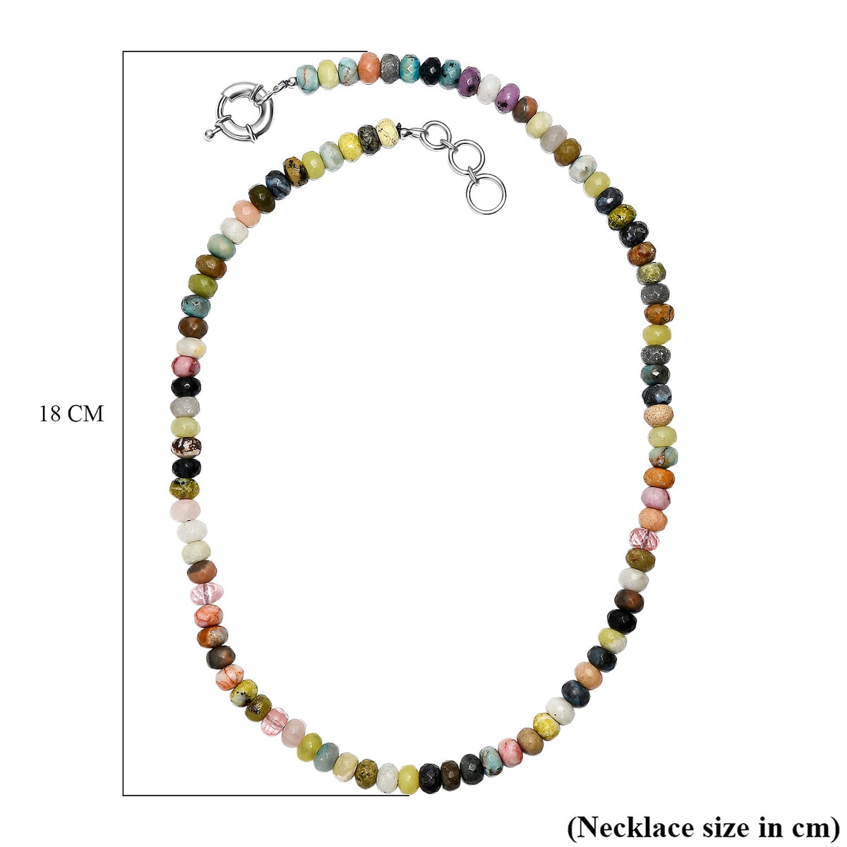 Aurora Collection - Multi Jasper Necklace (Size 20 - 1 Ext) with Senorita Clasp in Platinum Overlay 210.00 Ct. 8255906 6