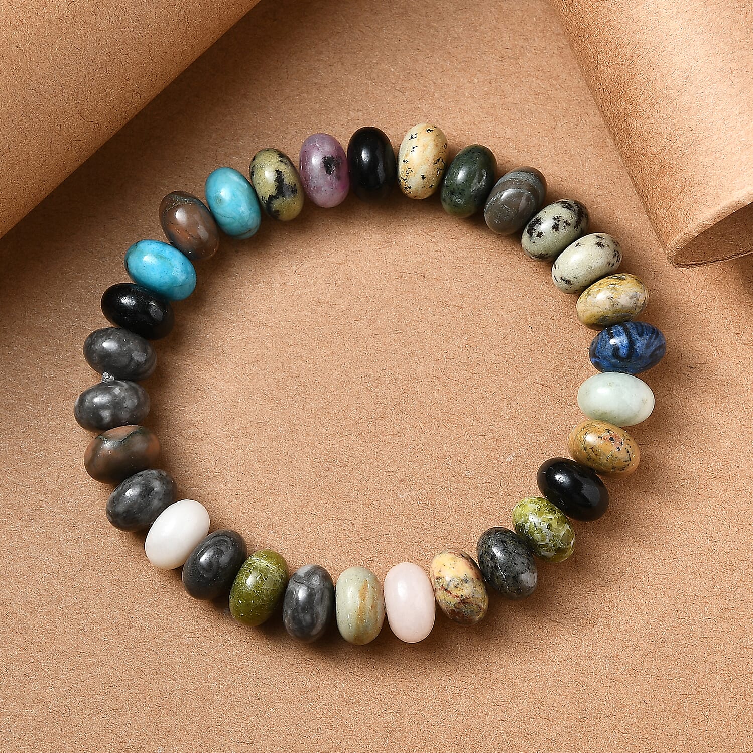 Aurora Collection - Multi Jasper Bracelet (Size 7.5 Strachable) 150.00 Ct. 8255907 2