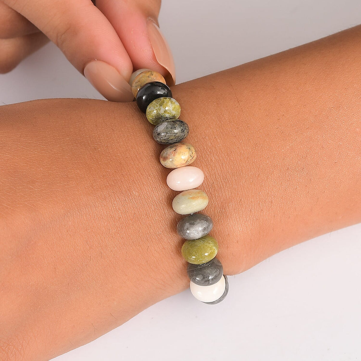 Aurora Collection - Multi Jasper Bracelet (Size 7.5 Strachable) 150.00 Ct. 8255907 3