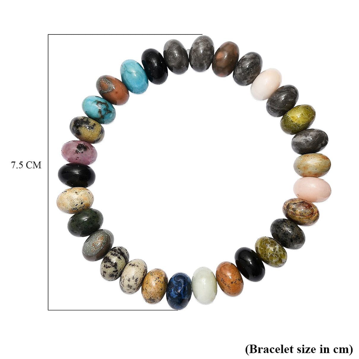 Aurora Collection - Multi Jasper Bracelet (Size 7.5 Strachable) 150.00 Ct. 8255907 5