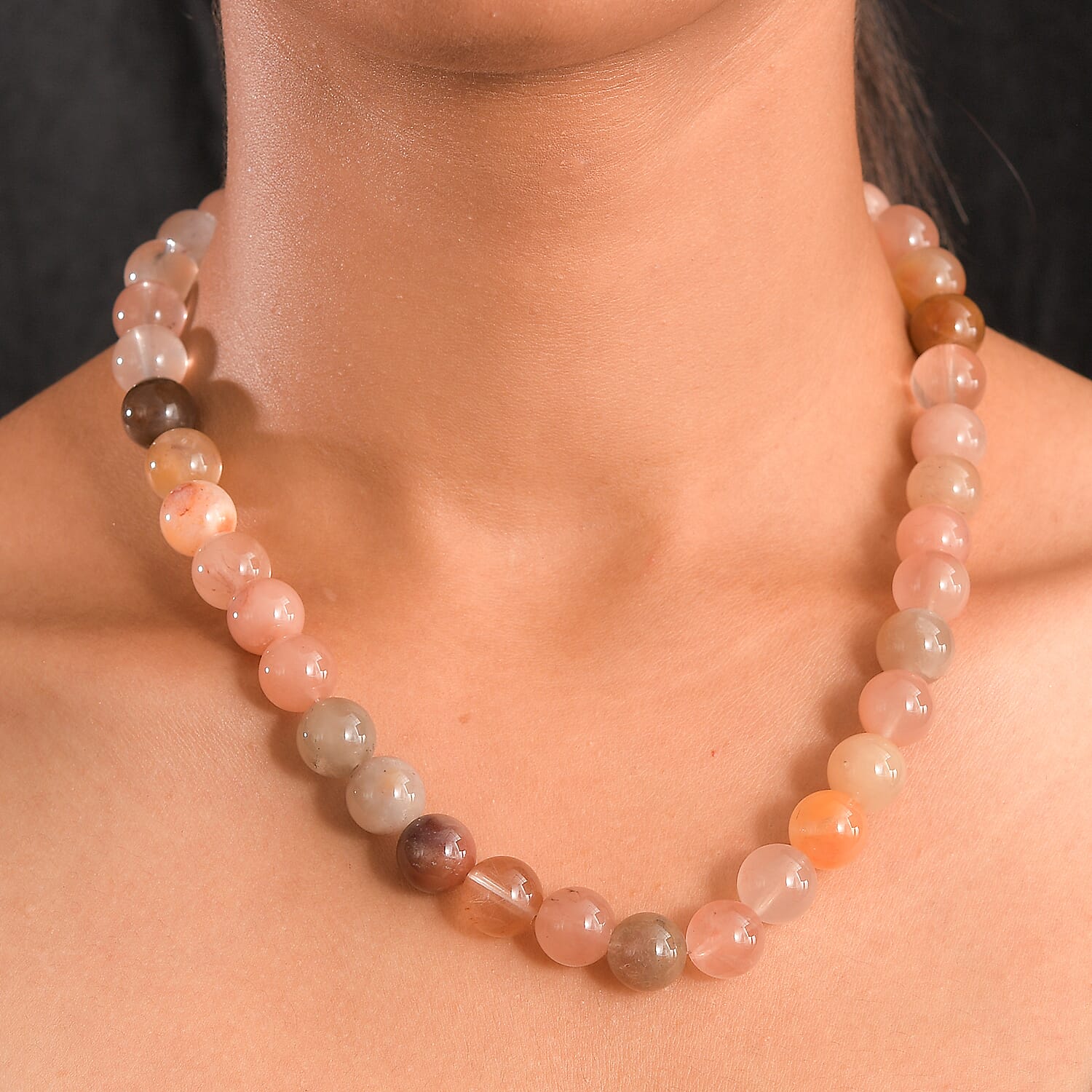 Multi Moonstone Necklace (Size - 18) in Platinum Overlay 450.00 Ct. 8181889 3