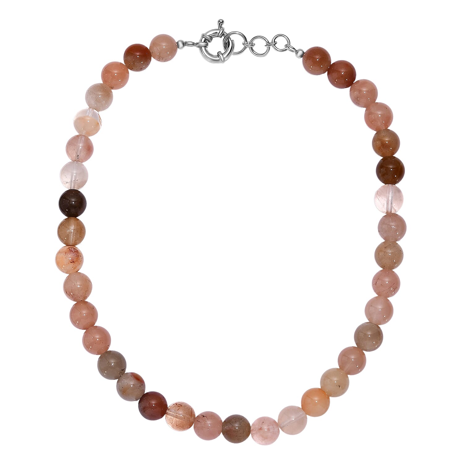 Multi Moonstone Necklace (Size - 18) in Platinum Overlay 450.00 Ct. 8181889 4