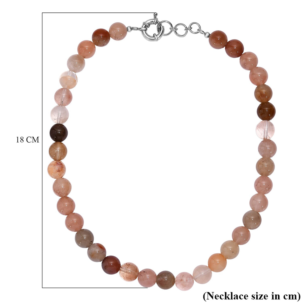 Multi Moonstone Necklace (Size - 18) in Platinum Overlay 450.00 Ct. 8181889 6