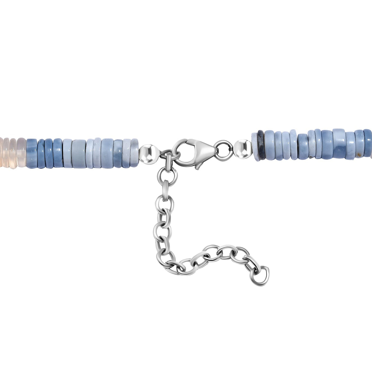 Multi Opal Necklace (Size - 18+2 Ext) in Rhodium Overlay Sterling Silver 125.00 Ct. 7955905 4