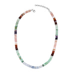 Very Rare Multi Opal Necklace (Size - 20) in Rhodium Overlay Sterling Silver 152.32 Ct