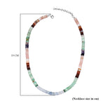 Very Rare Multi Opal Necklace (Size - 20) in Rhodium Overlay Sterling Silver 152.32 Ct