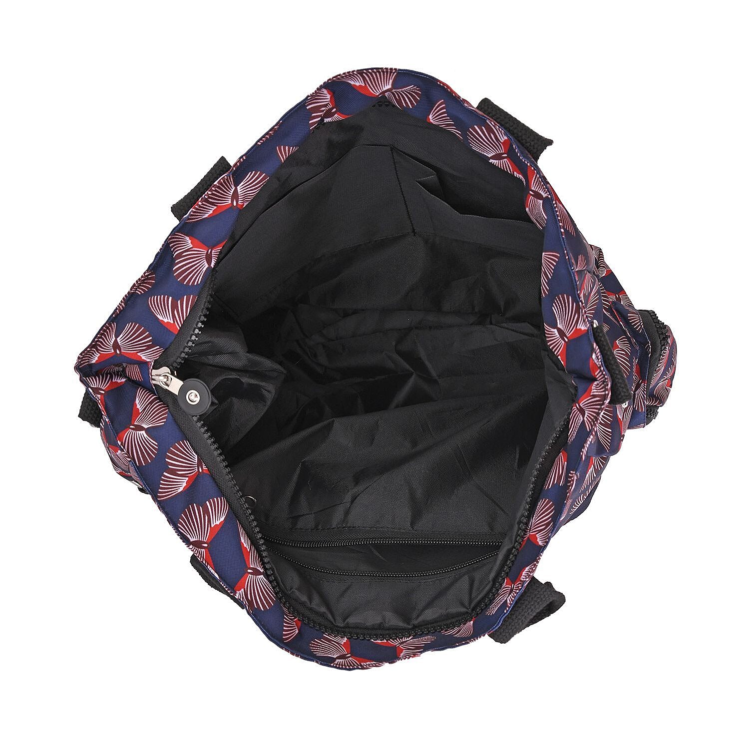 Multi Pocket Butterfly Pattern Tote Bag - Black 7212946 11