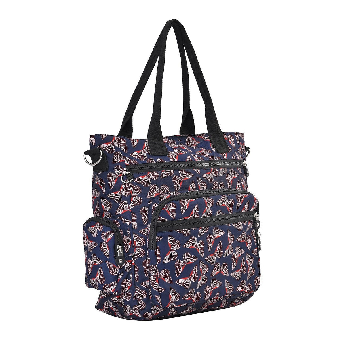 Multi Pocket Butterfly Pattern Tote Bag - Black 7212946 13