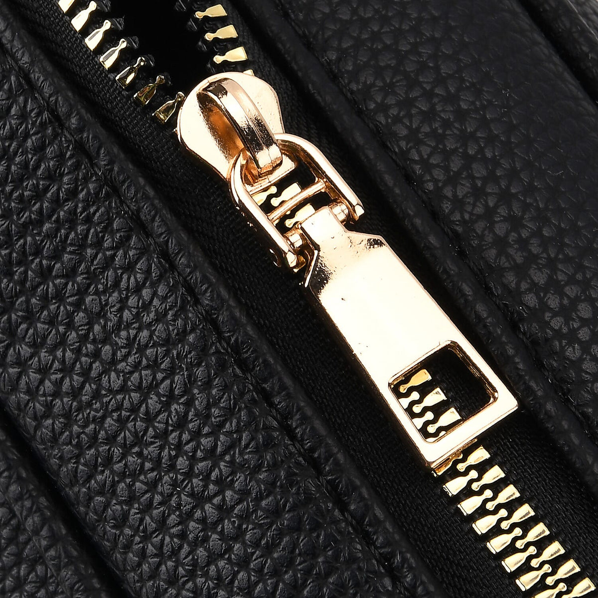 Multi-Pocket Crossbody Bag with Gold Chain Detail - Black 8252151 7