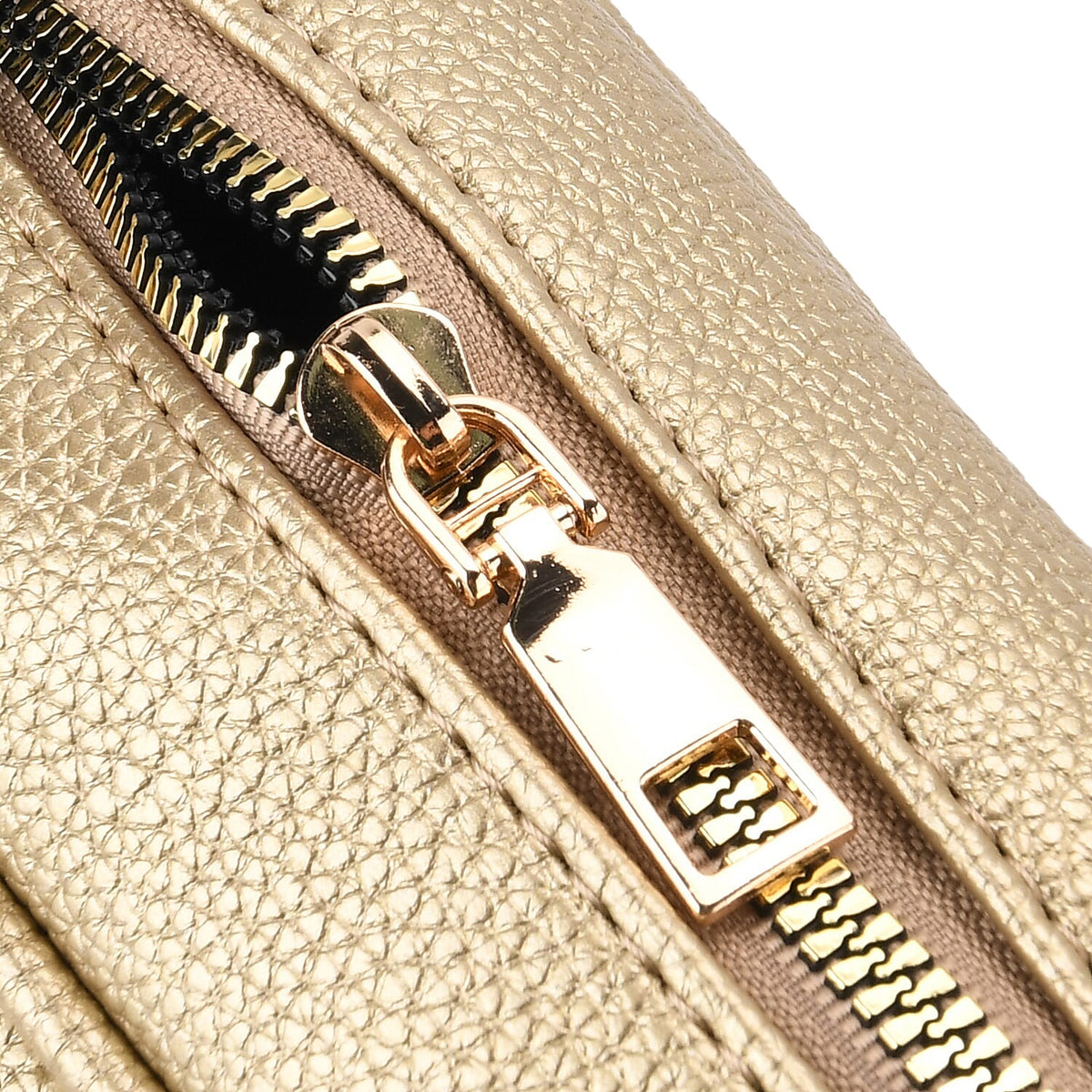 Multi-Pocket Crossbody Bag with Gold Chain Detail - Gold V32668469 7