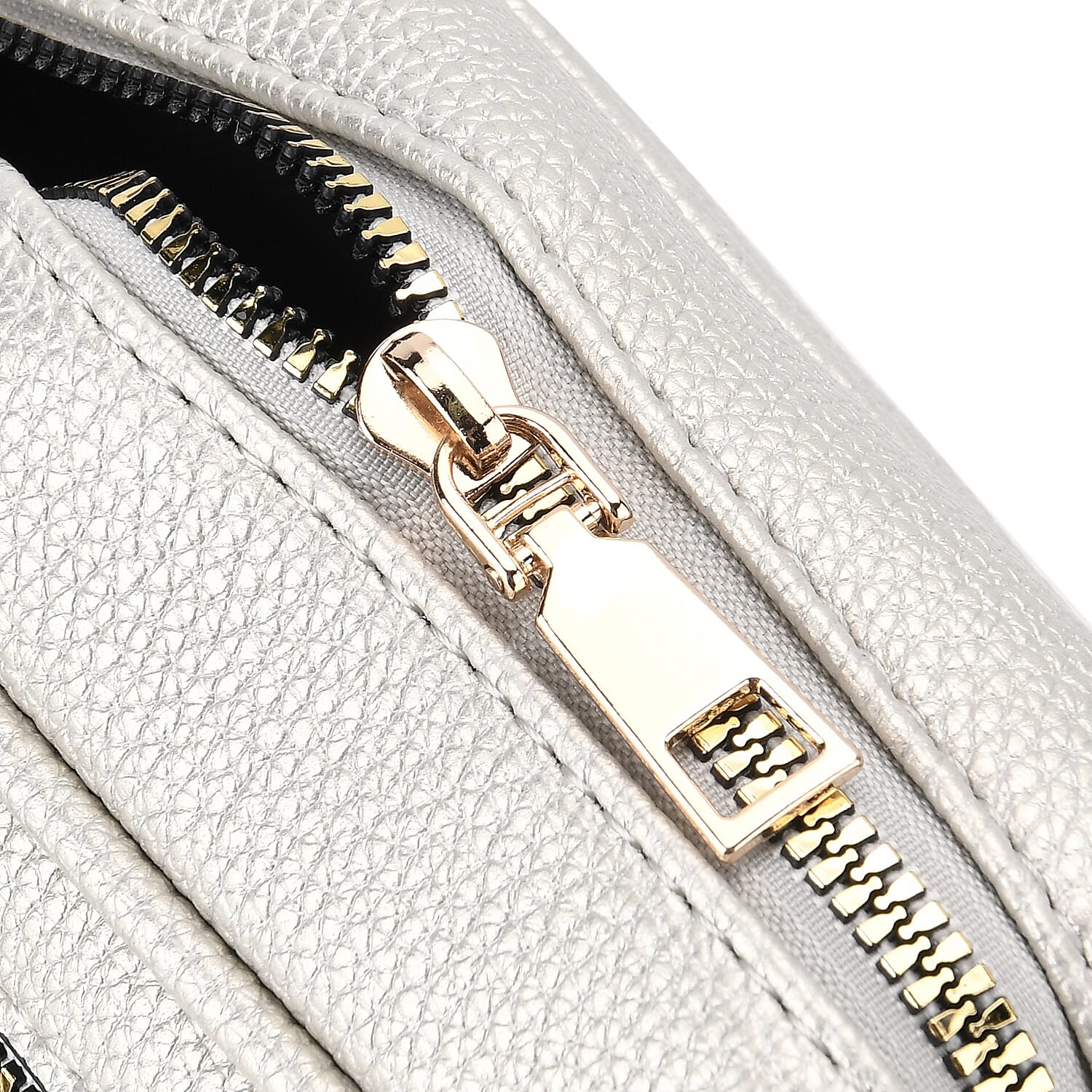 Multi-Pocket Crossbody Bag with Gold Chain Detail - Silver 8252150 7