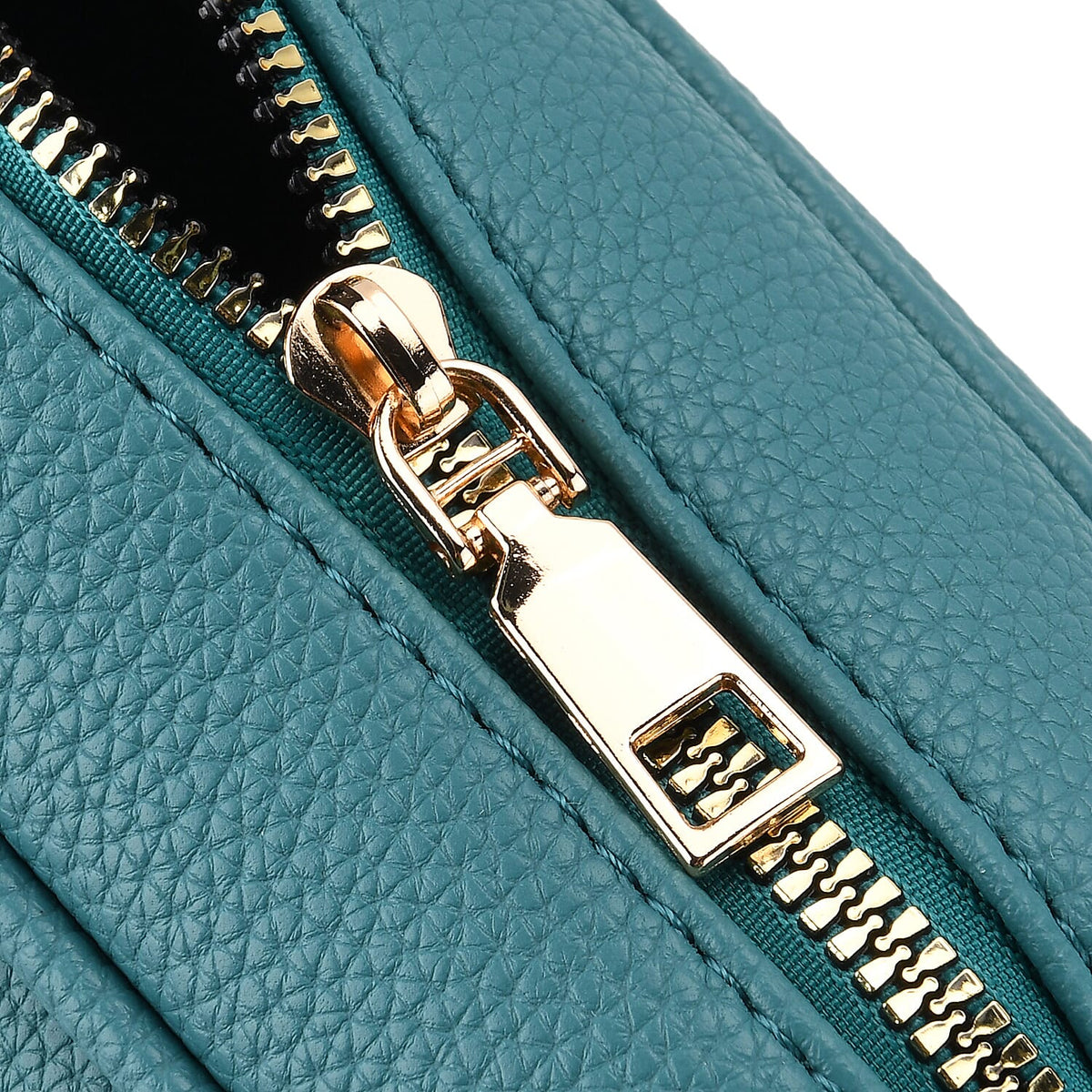 Multi-Pocket Crossbody Bag with Gold Chain Detail - Teal V32565053 7