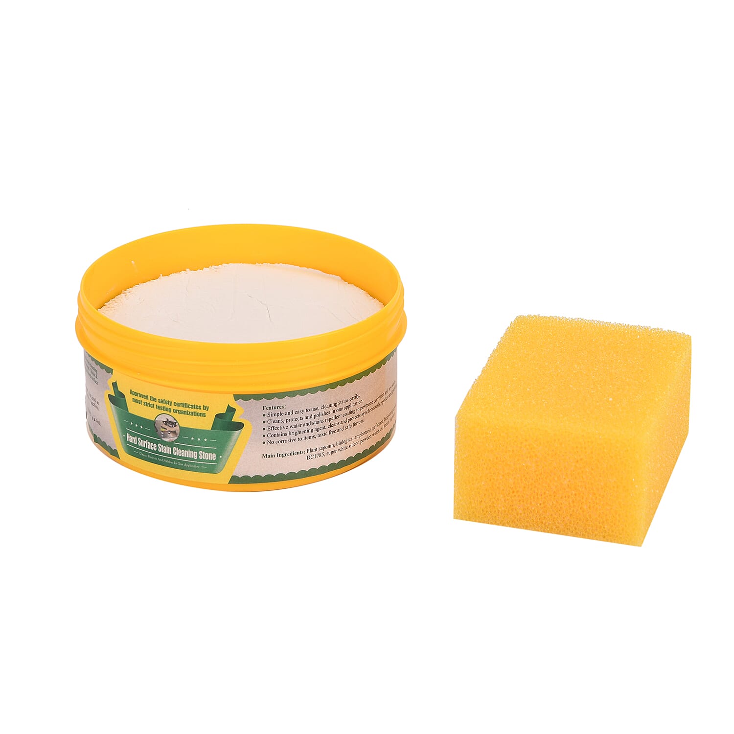 Multi-Purpose Hard Surface Cleaning Stone - 500g Lemon Fragrance Square Sponge - Yellow 8191676 2